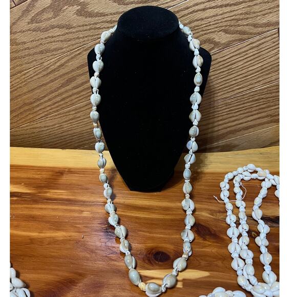 Vintage Lot Puka Cowrie Shell Hawaiian Aloha Necklaces 4 Piece Aloha Surf Boho - Picture 8 of 15